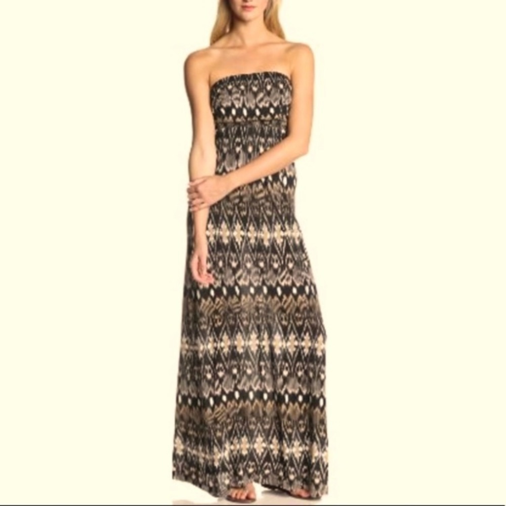 Joie Ruma Ikat print strapless maxi dress S NWT